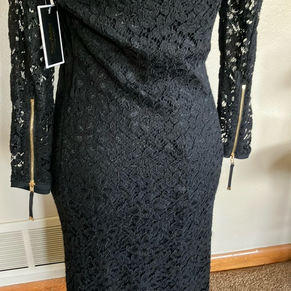 JUICY COUTURE BLACK EYELET PAIGE MIDI DRESS. RET $268. GORGEOUS! NWT. - Picture 5 of 16